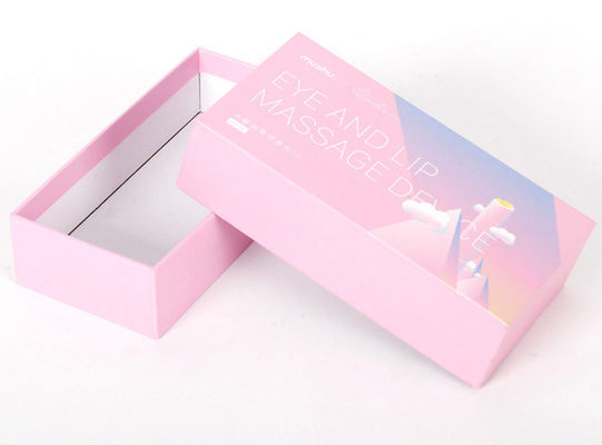 2mmの堅いボール紙のギフト用の箱のピンクは化粧品のための再生利用できる印刷した
